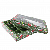 Коробка для 12 конфет с разделителями "Рождественское ассорти" с окном фото 1